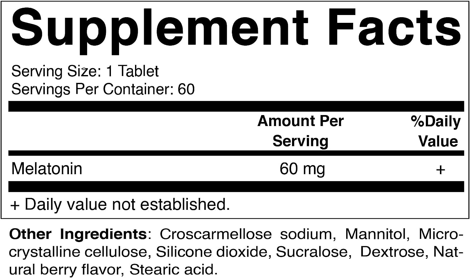 Vitamatic-Melatonin-60mg-Fast-Dissolve-Tablets-60-Vegan-Natural-Berry-Flavor-Tablets-Non-Habit-Forming-Non-GMO-Gluten-Free-(1 Bottle)